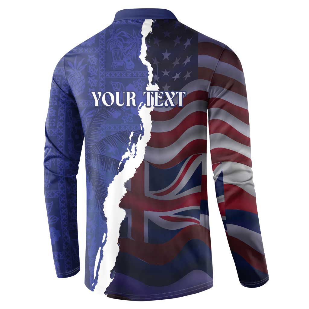 Personalized Hawaii Statehood Day Button Sweatshirt 66th Anniversary LT14 - Polynesian Pride