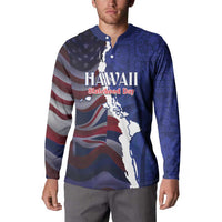 Personalized Hawaii Statehood Day Button Sweatshirt 66th Anniversary LT14 - Polynesian Pride