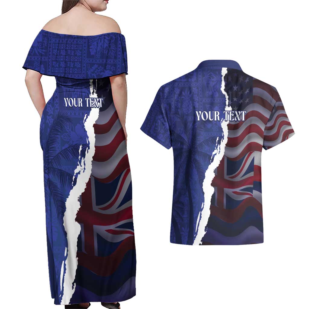 Personalized Hawaii Statehood Day Couples Matching Off Shoulder Maxi Dress and Hawaiian Shirt 66th Anniversary LT14 - Polynesian Pride