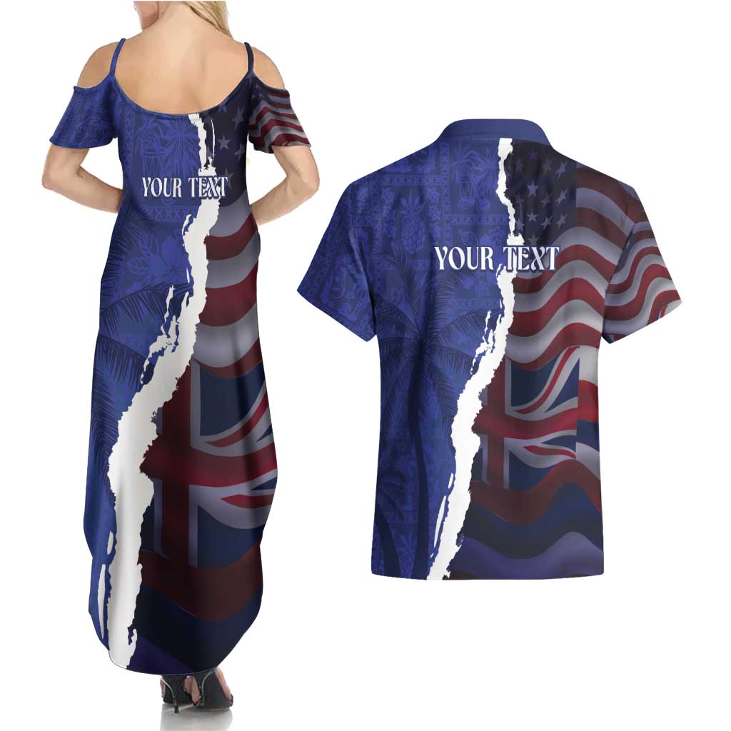 Personalized Hawaii Statehood Day Couples Matching Summer Maxi Dress and Hawaiian Shirt 66th Anniversary LT14 - Polynesian Pride