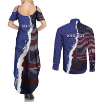 Personalized Hawaii Statehood Day Couples Matching Summer Maxi Dress and Long Sleeve Button Shirt 66th Anniversary LT14 - Polynesian Pride