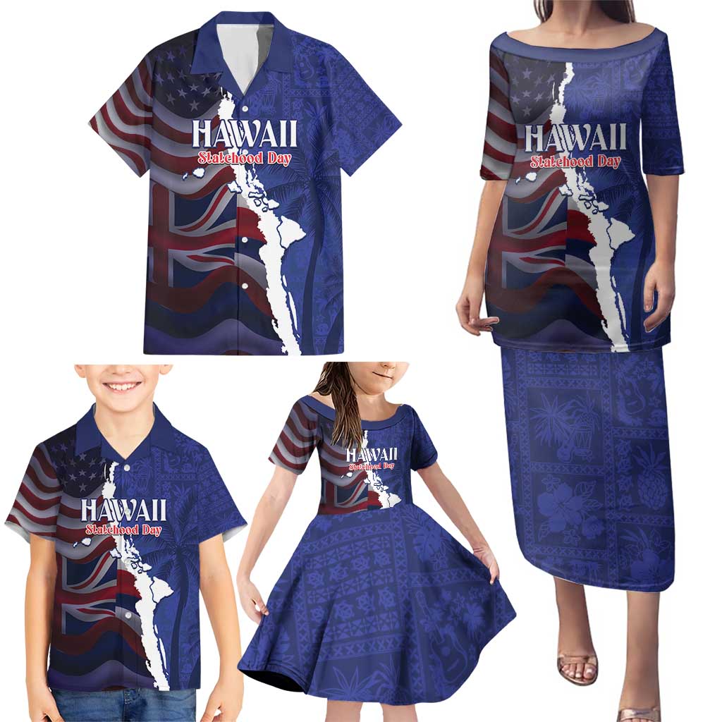 Personalized Hawaii Statehood Day Family Matching Puletasi and Hawaiian Shirt 66th Anniversary LT14 - Polynesian Pride