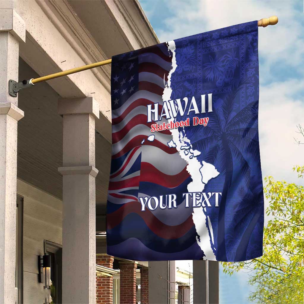 Personalized Hawaii Statehood Day Garden Flag 66th Anniversary - Polynesian Pride