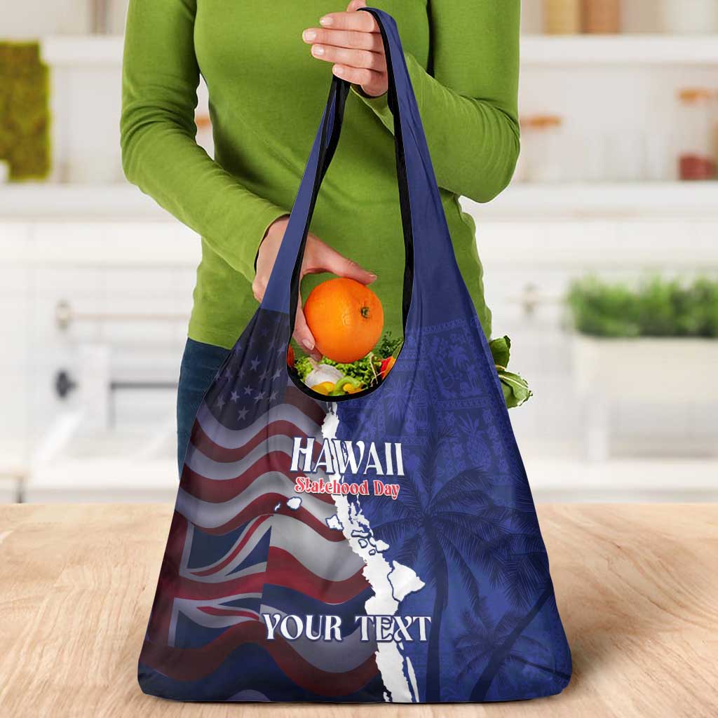 Personalized Hawaii Statehood Day Grocery Bag 66th Anniversary LT14 - Polynesian Pride
