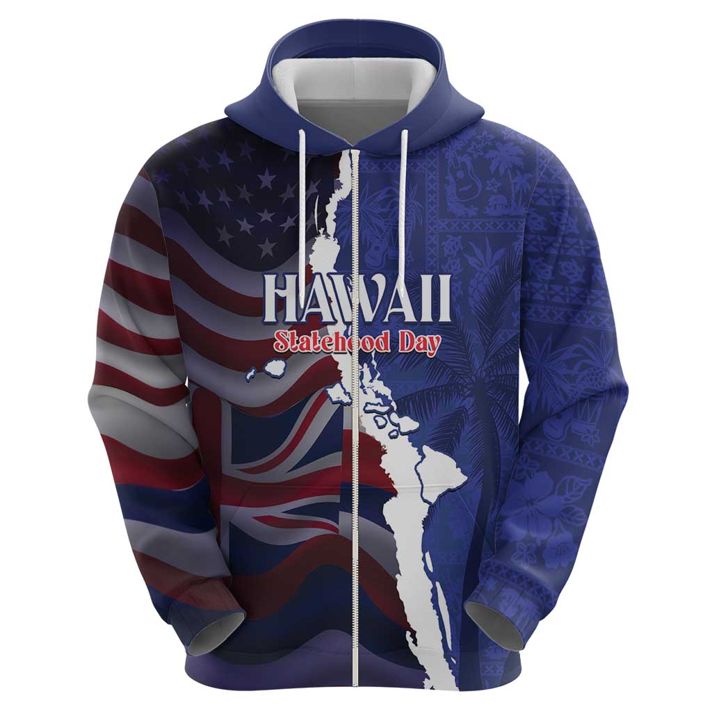 Personalized Hawaii Statehood Day Hoodie 66th Anniversary - Polynesian Pride