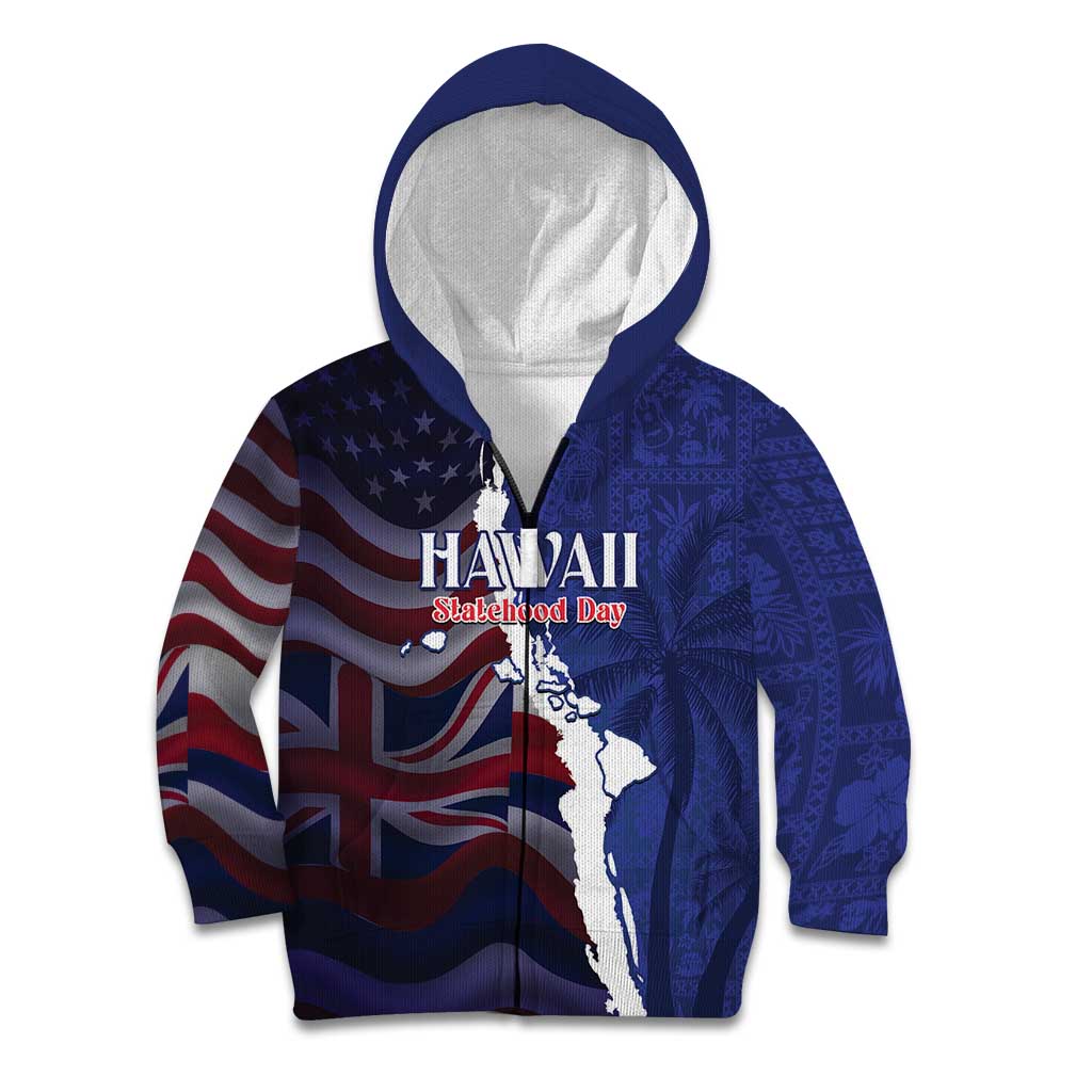 Personalized Hawaii Statehood Day Kid Hoodie 66th Anniversary - Polynesian Pride