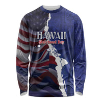 Personalized Hawaii Statehood Day Long Sleeve Shirt 66th Anniversary LT14 Unisex Blue - Polynesian Pride