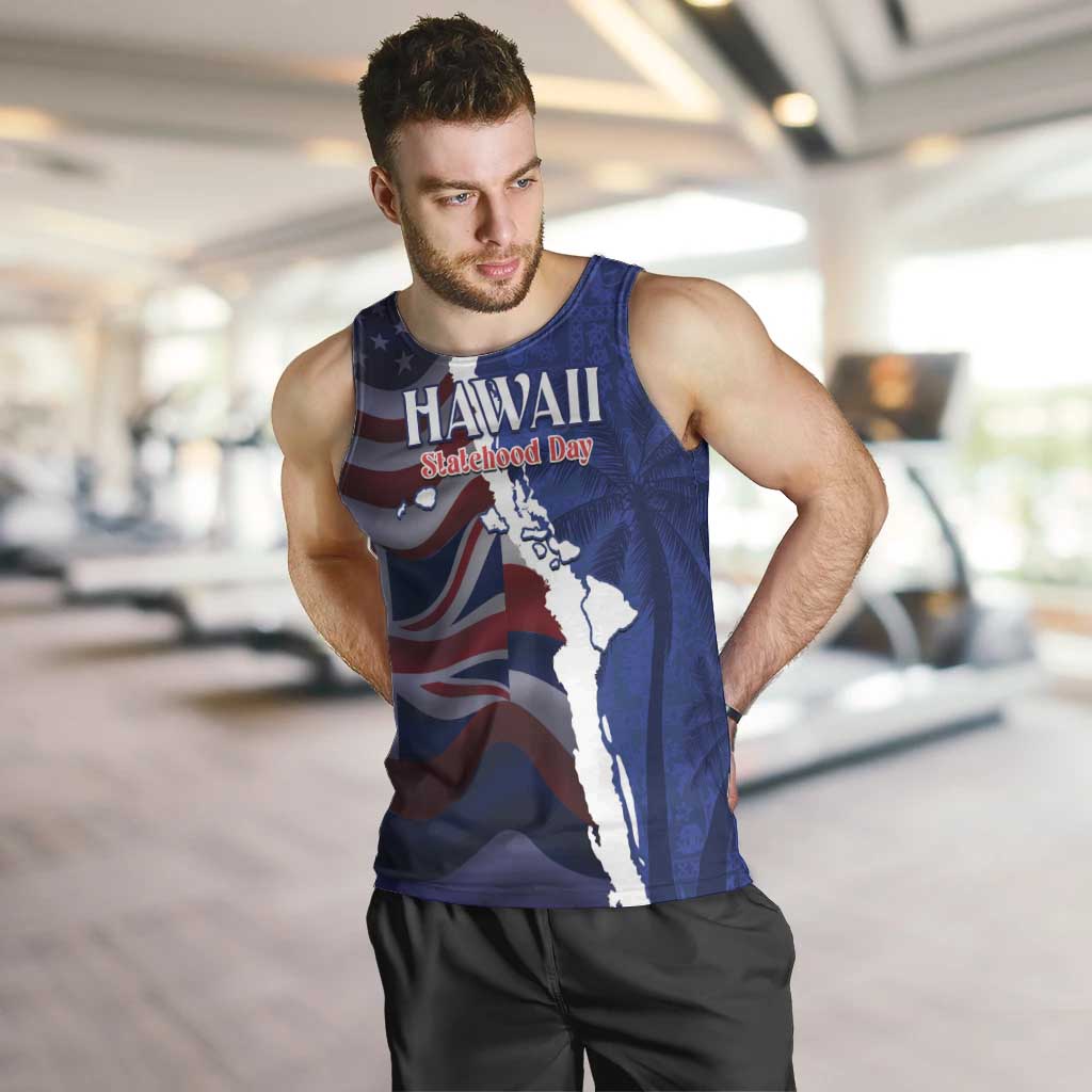 Personalized Hawaii Statehood Day Men Tank Top 66th Anniversary LT14 Blue - Polynesian Pride