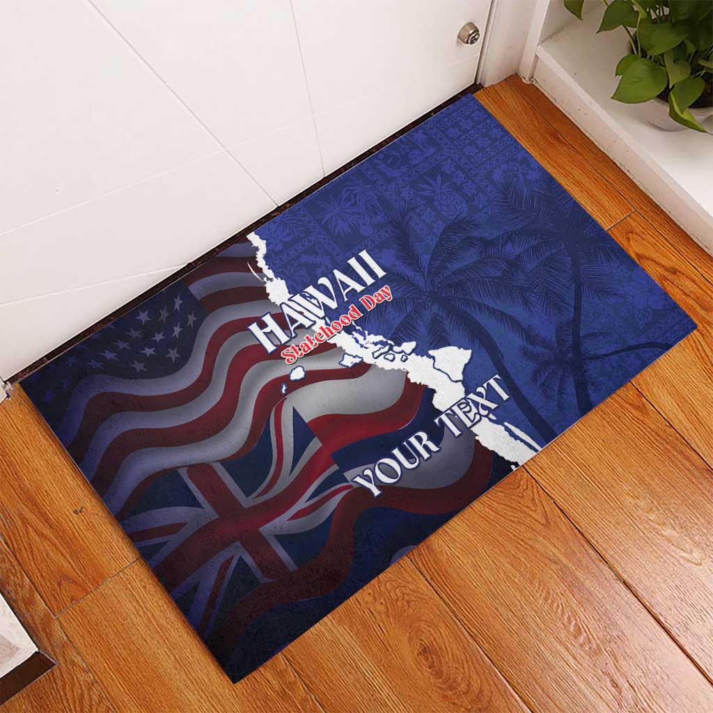 Personalized Hawaii Statehood Day Rubber Doormat 66th Anniversary LT14 - Polynesian Pride