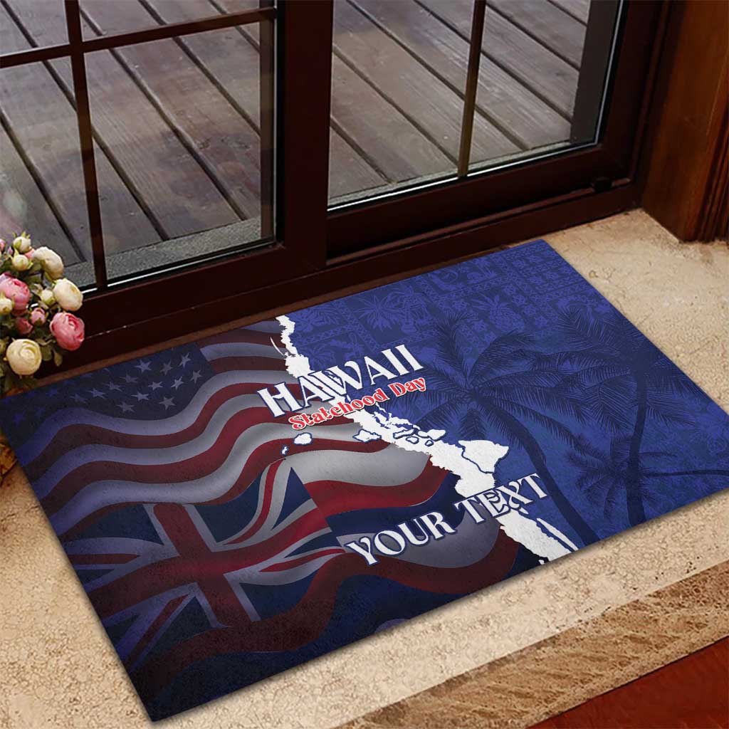 Personalized Hawaii Statehood Day Rubber Doormat 66th Anniversary LT14 - Polynesian Pride