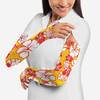 Yellow Hawaii Hibiscus Arm Sleeves Tropical Flowers Seamless Pattern - Polynesian Pride