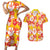 Yellow Hawaii Hibiscus Couples Matching Short Sleeve Bodycon Dress and Hawaiian Shirt Tropical Flowers Seamless Pattern - Polynesian Pride