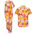 Yellow Hawaii Hibiscus Couples Matching Tank Maxi Dress and Hawaiian Shirt Tropical Flowers Seamless Pattern - Polynesian Pride