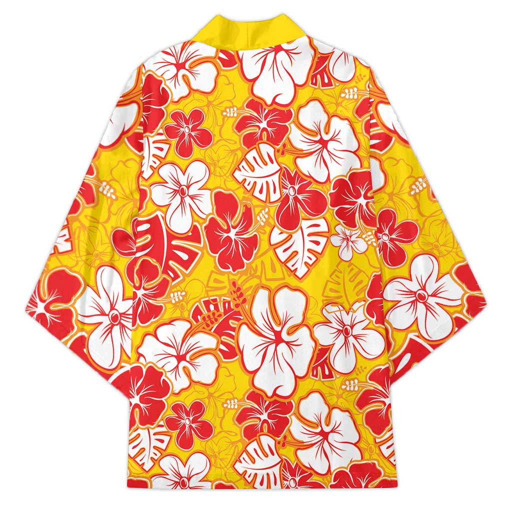 Yellow Hawaii Hibiscus Kimono Tropical Flowers Seamless Pattern - Polynesian Pride