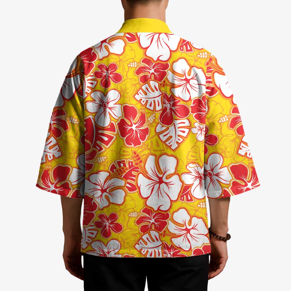 Yellow Hawaii Hibiscus Kimono Tropical Flowers Seamless Pattern - Polynesian Pride