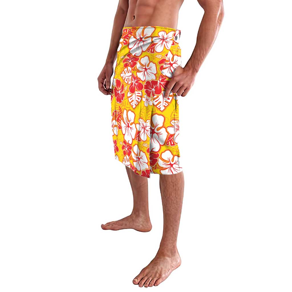 Yellow Hawaii Hibiscus Lavalava Tropical Flowers Seamless Pattern - Polynesian Pride