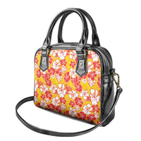 Yellow Hawaii Hibiscus Shoulder Handbag Tropical Flowers Seamless Pattern - Polynesian Pride