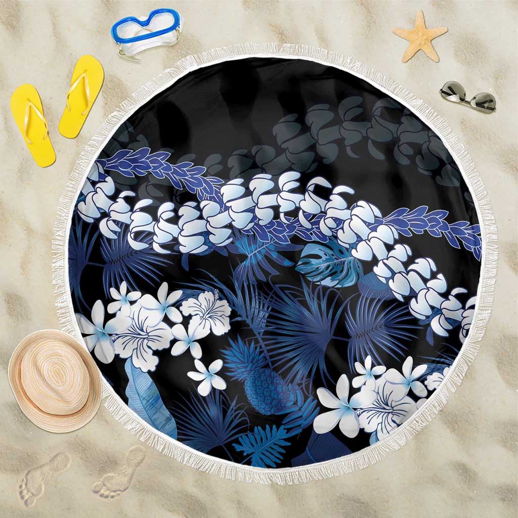 Polu Aloha Hawaii Lei Beach Blanket Tropical Flowers Elegant Vibe LT14 One Size 150cm Blue - Polynesian Pride