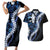 Polu Aloha Hawaii Lei Couples Matching Short Sleeve Bodycon Dress and Hawaiian Shirt Tropical Flowers Elegant Vibe - Polynesian Pride