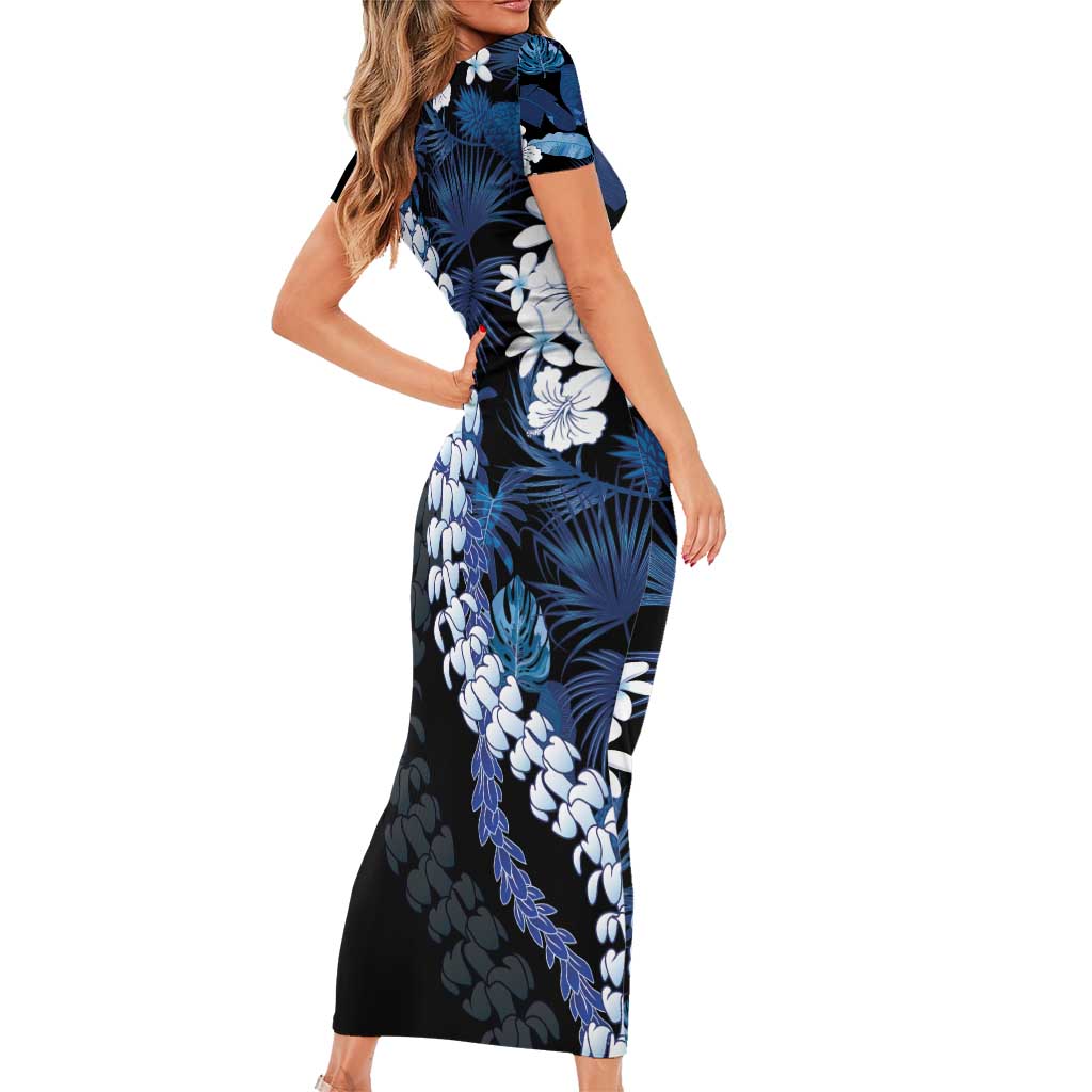 Polu Aloha Hawaii Lei Family Matching Short Sleeve Bodycon Dress and Hawaiian Shirt Tropical Flowers Elegant Vibe - Polynesian Pride