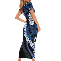 Polu Aloha Hawaii Lei Family Matching Short Sleeve Bodycon Dress and Hawaiian Shirt Tropical Flowers Elegant Vibe - Polynesian Pride