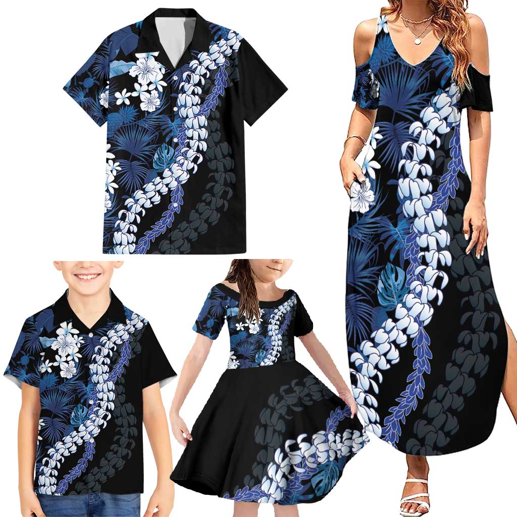 Polu Aloha Hawaii Lei Family Matching Summer Maxi Dress and Hawaiian Shirt Tropical Flowers Elegant Vibe - Polynesian Pride
