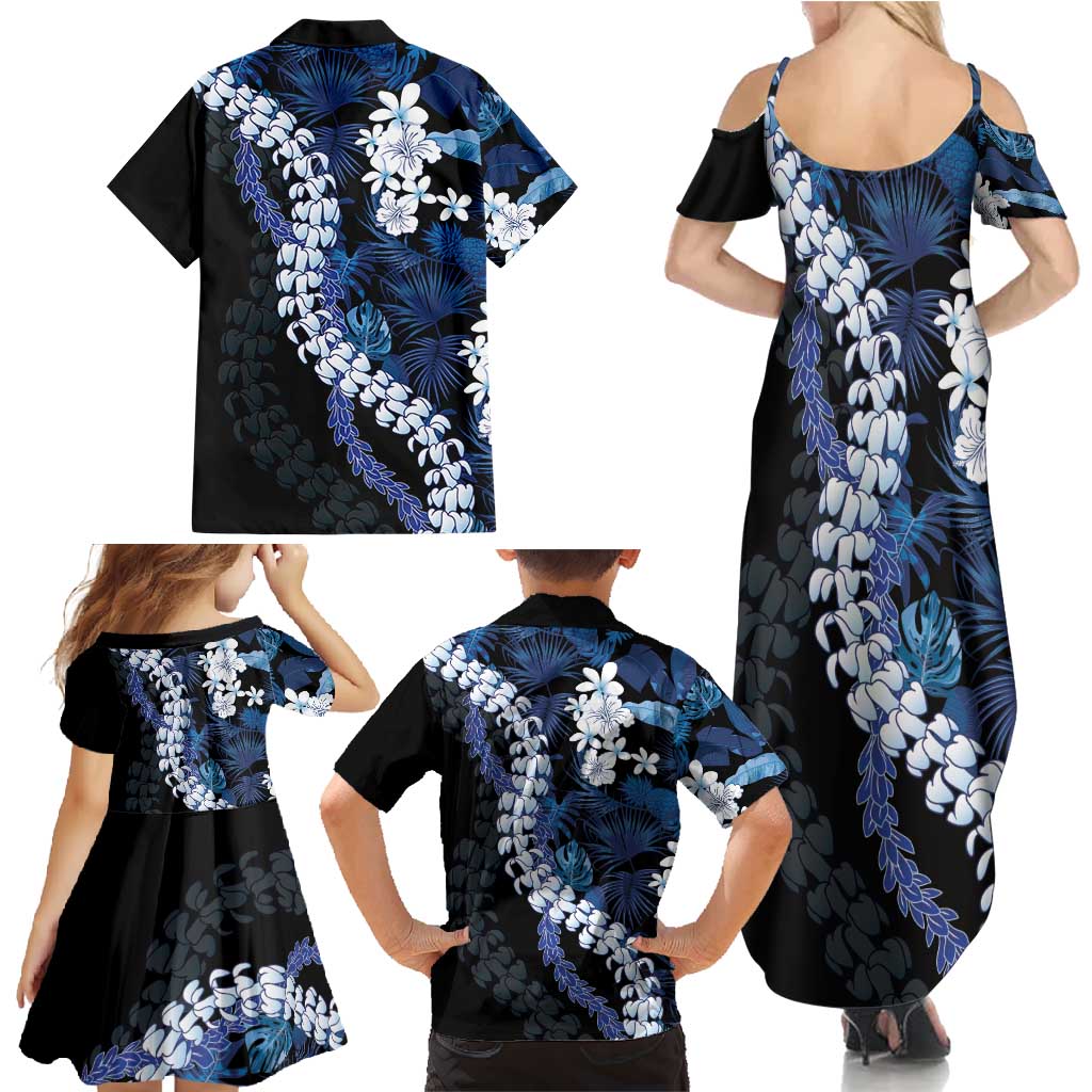Polu Aloha Hawaii Lei Family Matching Summer Maxi Dress and Hawaiian Shirt Tropical Flowers Elegant Vibe - Polynesian Pride