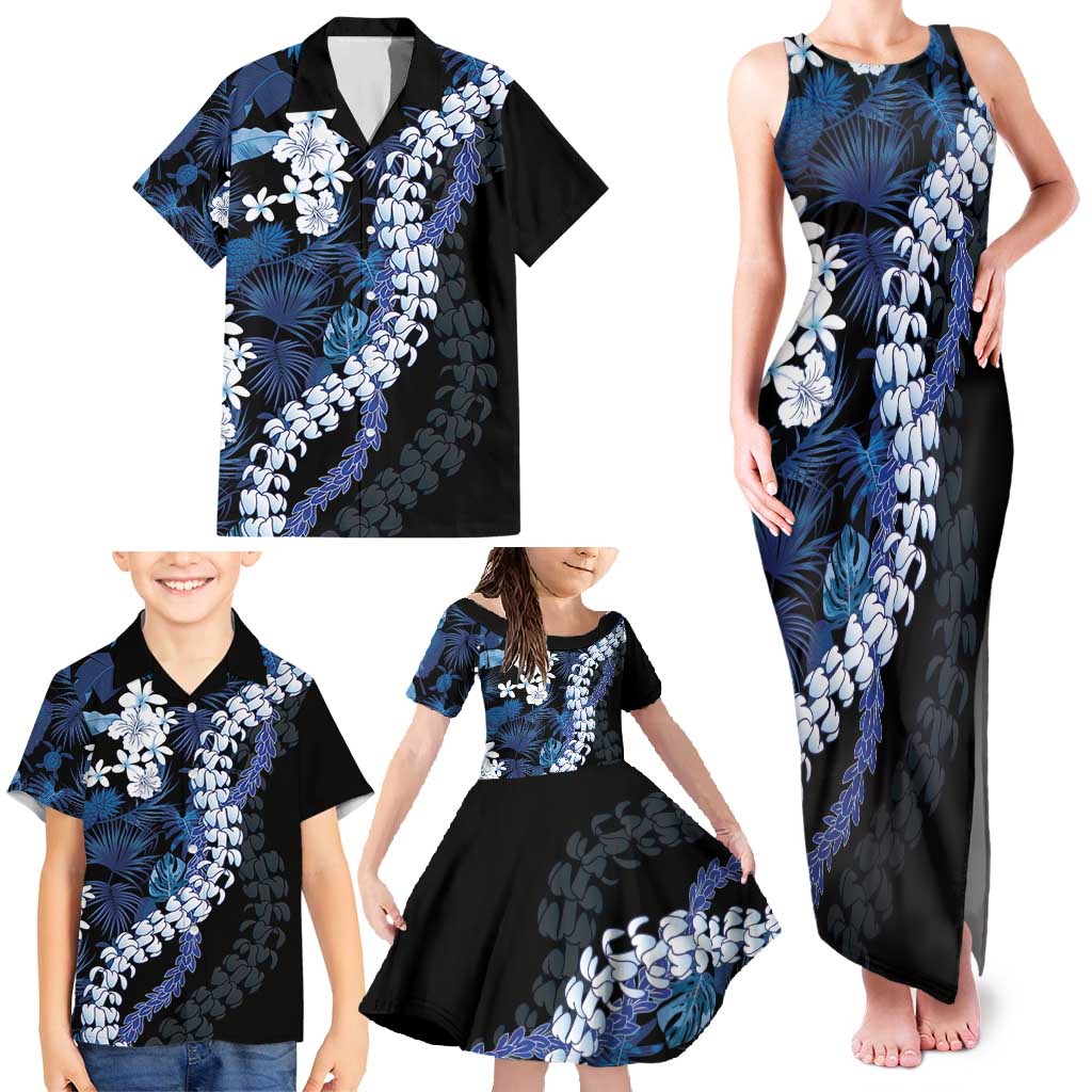 Polu Aloha Hawaii Lei Family Matching Tank Maxi Dress and Hawaiian Shirt Tropical Flowers Elegant Vibe LT14 - Polynesian Pride