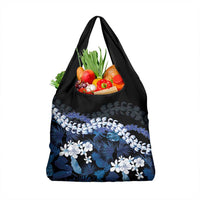 Polu Aloha Hawaii Lei Grocery Bag Tropical Flowers Elegant Vibe LT14 1-pack One Size Blue - Polynesian Pride