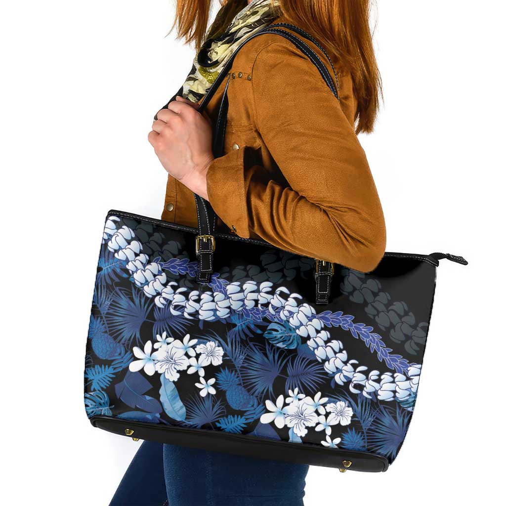 Polu Aloha Hawaii Lei Leather Tote Bag Tropical Flowers Elegant Vibe - Polynesian Pride