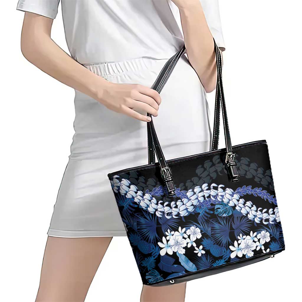 Polu Aloha Hawaii Lei Leather Tote Bag Tropical Flowers Elegant Vibe - Polynesian Pride