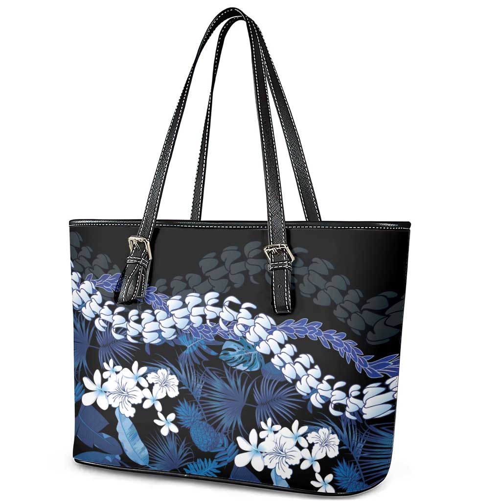 Polu Aloha Hawaii Lei Leather Tote Bag Tropical Flowers Elegant Vibe - Polynesian Pride