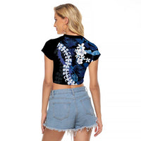Polu Aloha Hawaii Lei Raglan Cropped T Shirt Tropical Flowers Elegant Vibe - Polynesian Pride