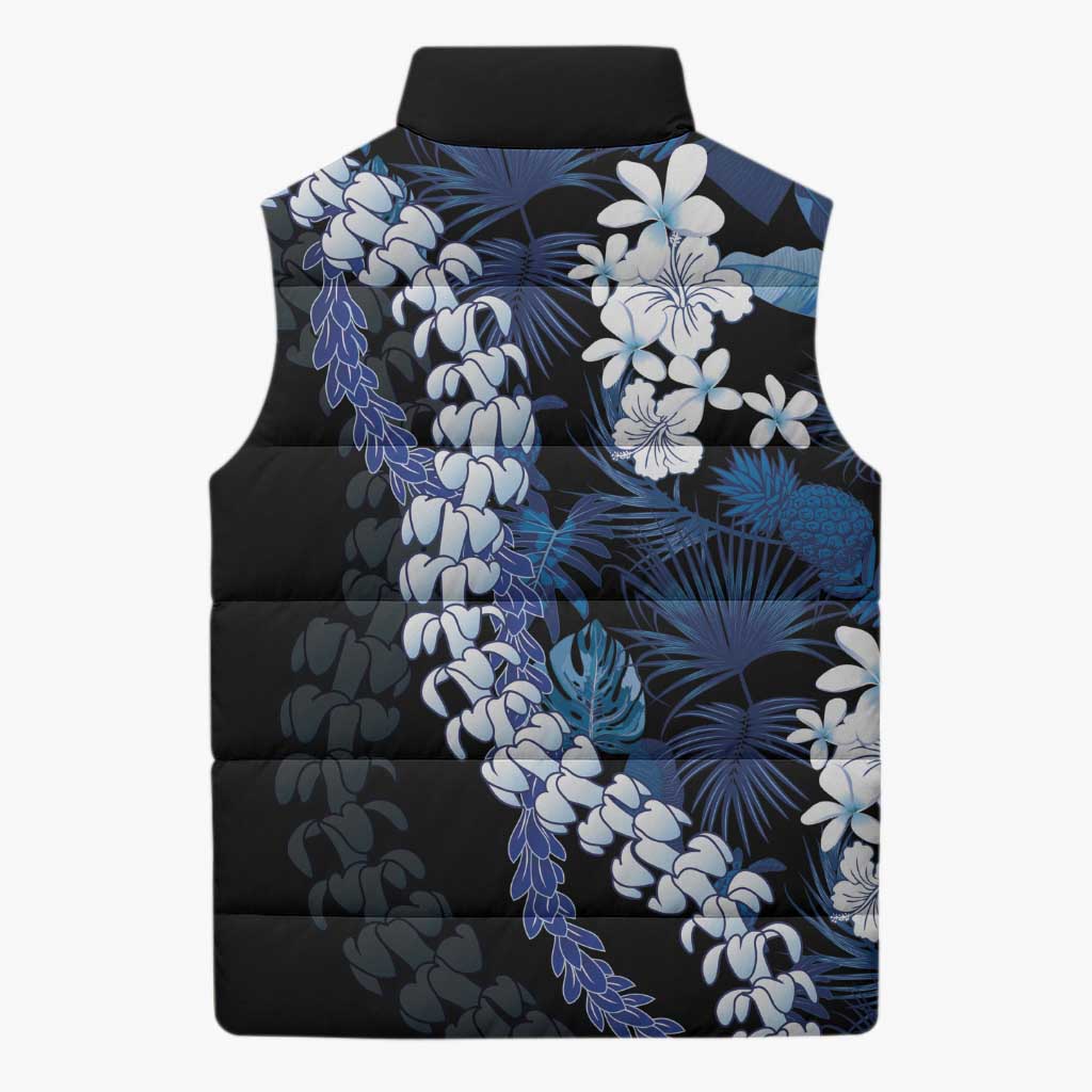 Polu Aloha Hawaii Lei Sleeveless Puffer Jacket Tropical Flowers Elegant Vibe - Polynesian Pride