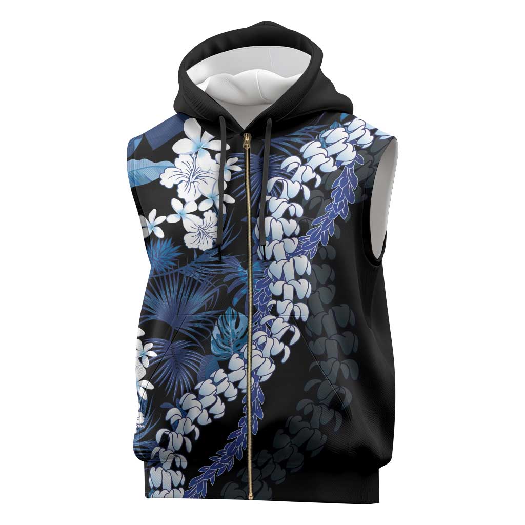 Polu Aloha Hawaii Lei Sleeveless Zip Hoodie Tropical Flowers Elegant Vibe - Polynesian Pride