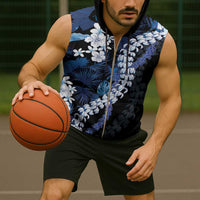 Polu Aloha Hawaii Lei Sleeveless Zip Hoodie Tropical Flowers Elegant Vibe - Polynesian Pride