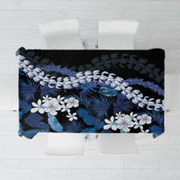 Polu Aloha Hawaii Lei Tablecloth Tropical Flowers Elegant Vibe LT14 Blue - Polynesian Pride