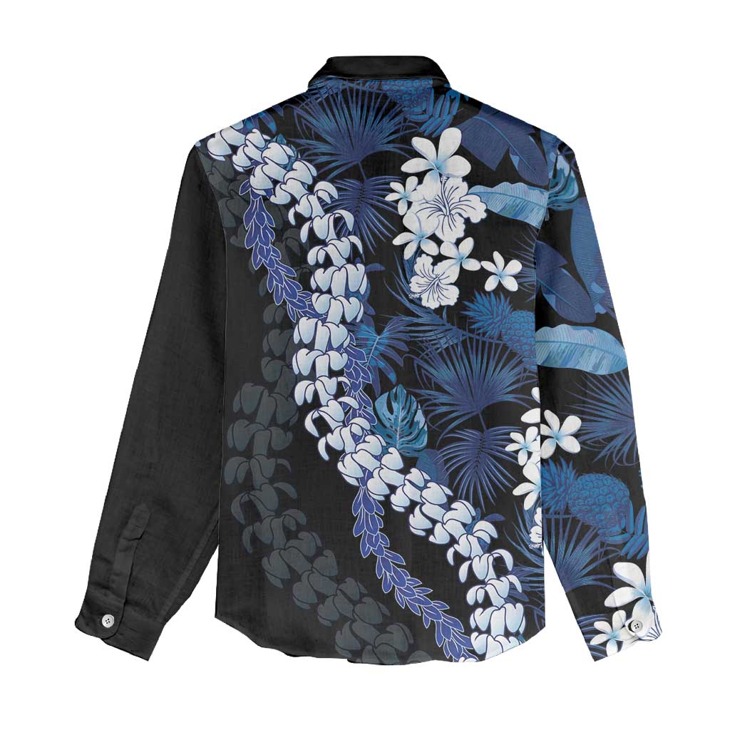 Polu Aloha Hawaii Lei Women Casual Shirt Tropical Flowers Elegant Vibe - Polynesian Pride