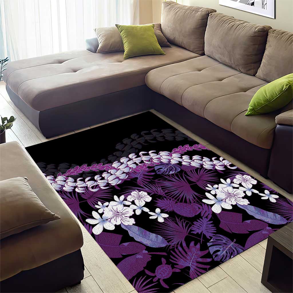 Poni Aloha Hawaii Lei Area Rug Tropical Flowers Elegant Vibe - Polynesian Pride