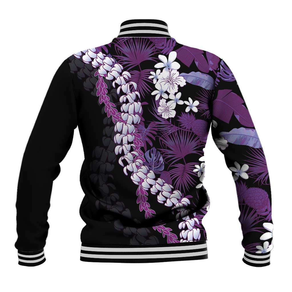 Poni Aloha Hawaii Lei Baseball Jacket Tropical Flowers Elegant Vibe LT14 - Polynesian Pride