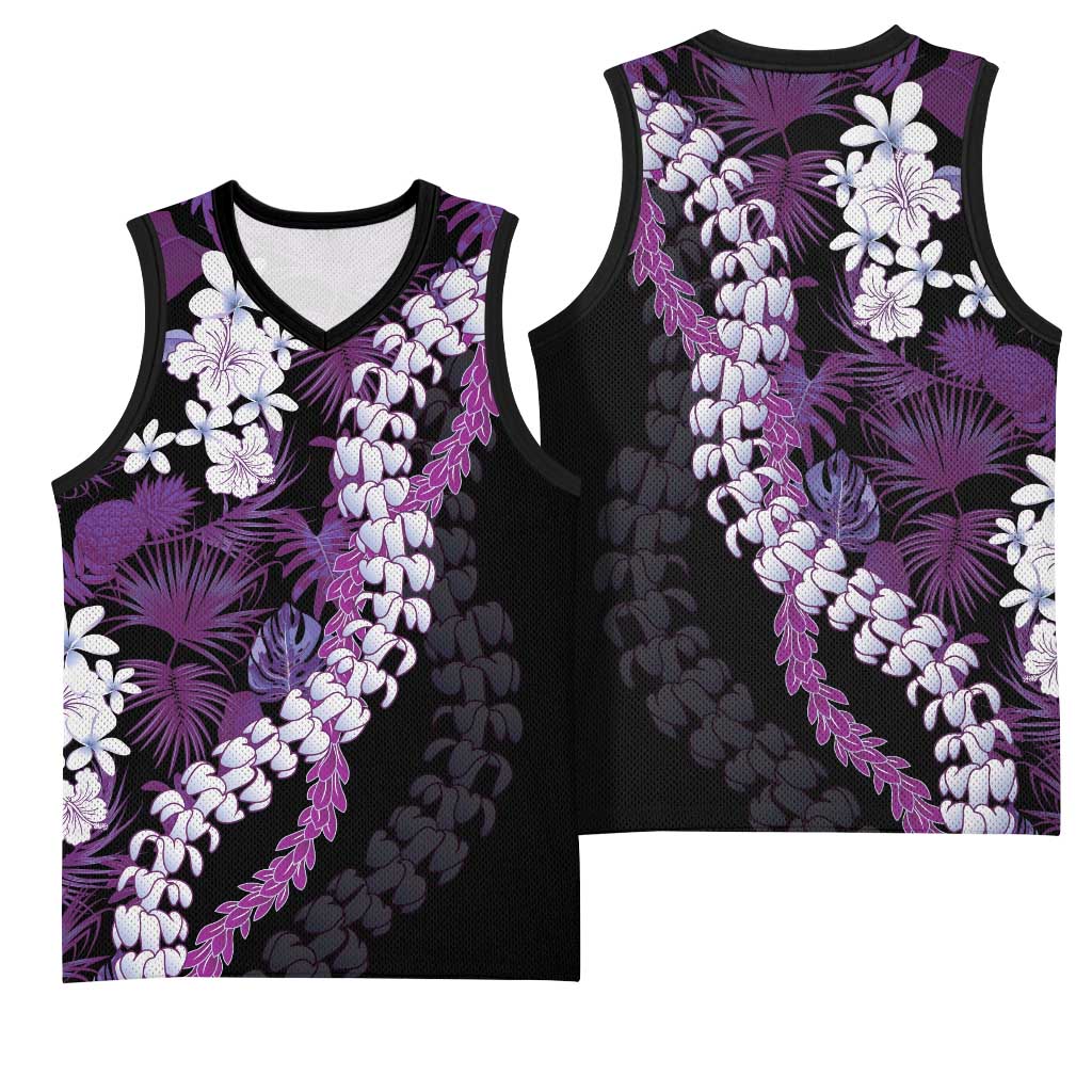 Poni Aloha Hawaii Lei Basketball Jersey Tropical Flowers Elegant Vibe - Polynesian Pride