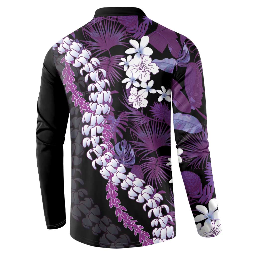 Poni Aloha Hawaii Lei Button Sweatshirt Tropical Flowers Elegant Vibe LT14 - Polynesian Pride