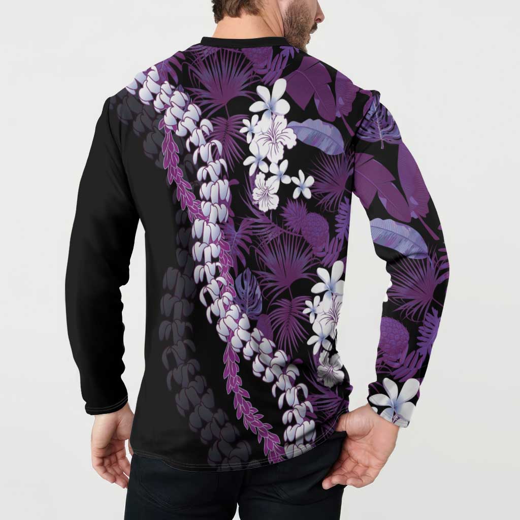 Poni Aloha Hawaii Lei Button Sweatshirt Tropical Flowers Elegant Vibe LT14 - Polynesian Pride