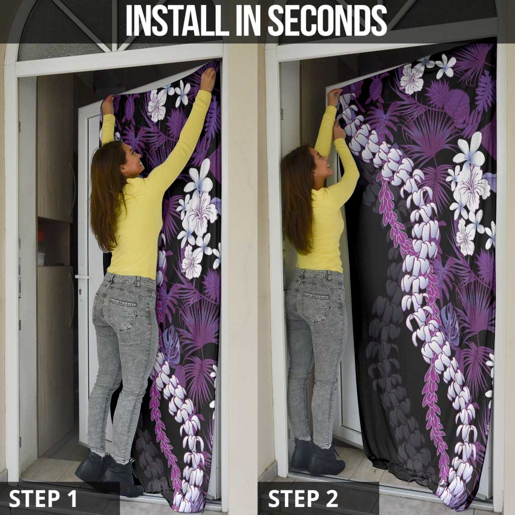 Poni Aloha Hawaii Lei Door Cover Tropical Flowers Elegant Vibe - Polynesian Pride