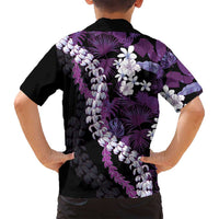 Poni Aloha Hawaii Lei Family Matching Long Sleeve Bodycon Dress and Hawaiian Shirt Tropical Flowers Elegant Vibe - Polynesian Pride