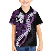 Poni Aloha Hawaii Lei Family Matching Off The Shoulder Long Sleeve Dress and Hawaiian Shirt Tropical Flowers Elegant Vibe - Polynesian Pride