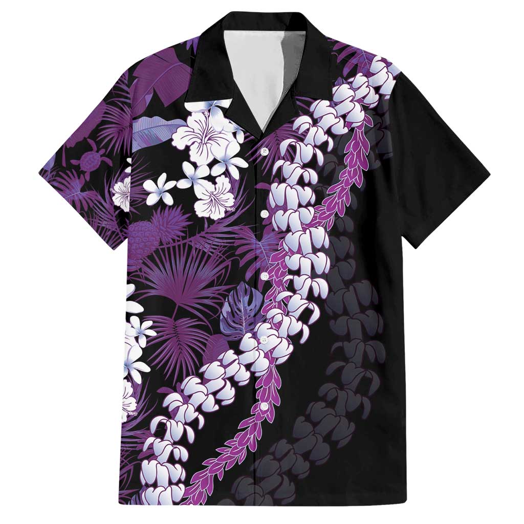 Poni Aloha Hawaii Lei Hawaiian Shirt Tropical Flowers Elegant Vibe LT14 Purple - Polynesian Pride