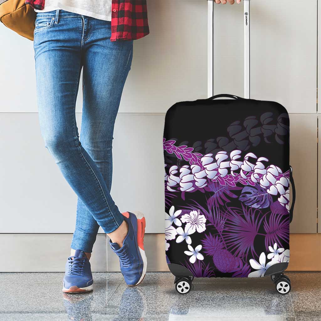 Poni Aloha Hawaii Lei Luggage Cover Tropical Flowers Elegant Vibe - Polynesian Pride