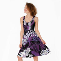 Poni Aloha Hawaii Lei Midi Dress Tropical Flowers Elegant Vibe - Polynesian Pride