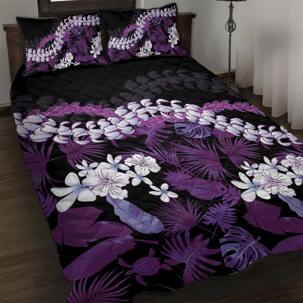 Poni Aloha Hawaii Lei Quilt Bed Set Tropical Flowers Elegant Vibe - Polynesian Pride